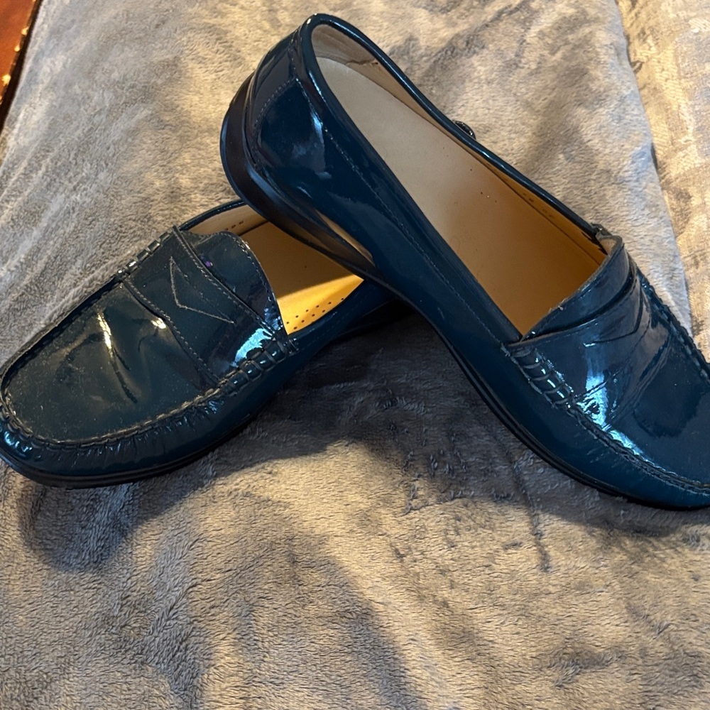 Cole Haan Blue Patent Leather Loafers